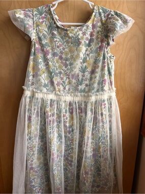 Hanna Andersson Floral Mesh Overlay Dress